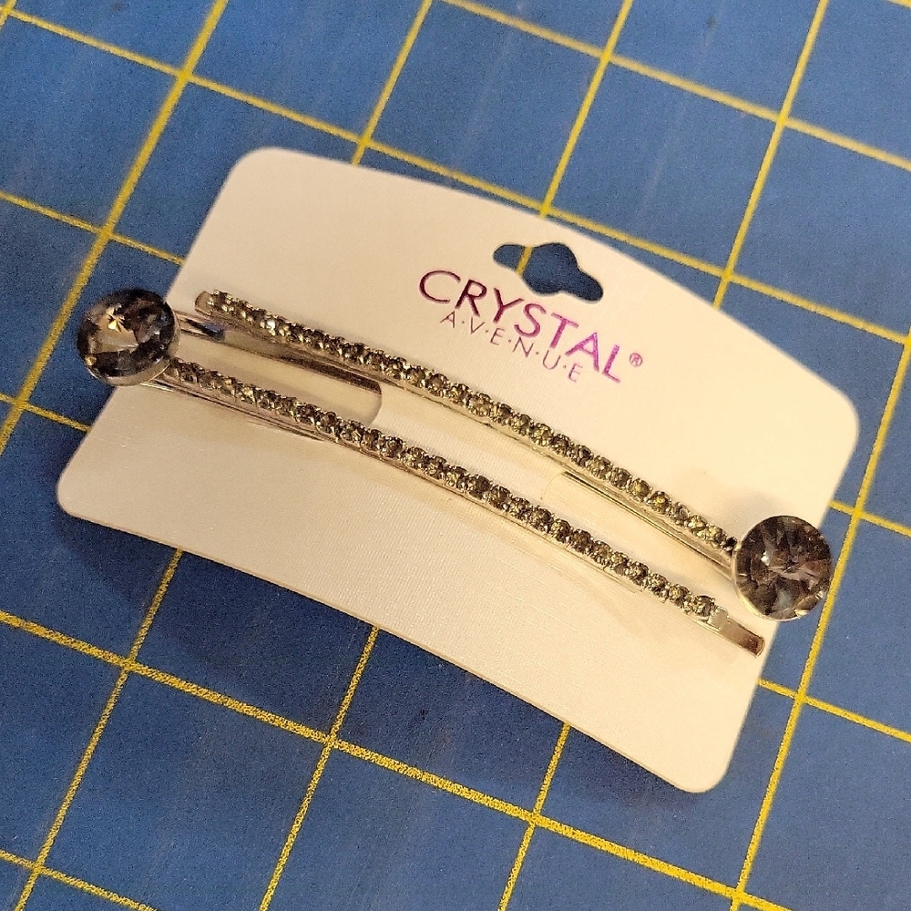 Crystal Avenue Rhinestone Hair Clip Set Of 2